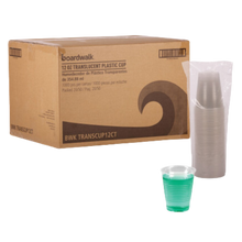 Load image into Gallery viewer, Boardwalk Translucent Plastic Cups; 3oz, 7oz, 9oz, & 12oz