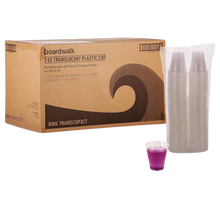 Load image into Gallery viewer, Boardwalk Translucent Plastic Cups; 3oz, 7oz, 9oz, & 12oz