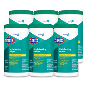 CLO15949CT Disinfecting Wipes, 7 x 8, Fresh Scent, 75/Canister, 6/Carton